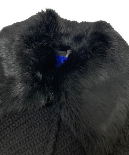 BURBERRY BLUE LABEL（バーバリー ブルー レーベル）BURBERRY BLUE LABEL (バーバリーロンドンブルーレーベル) ファー付ウールコート ブラック サイズ:38の古着・服飾アイテム
