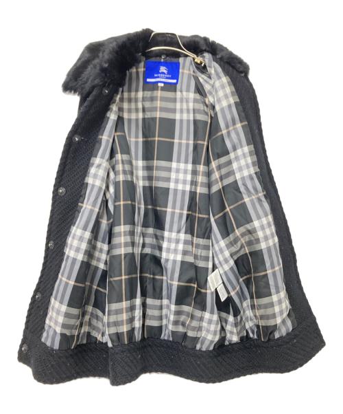 BURBERRY BLUE LABEL（バーバリー ブルー レーベル）BURBERRY BLUE LABEL (バーバリーロンドンブルーレーベル) ファー付ウールコート ブラック サイズ:38の古着・服飾アイテム