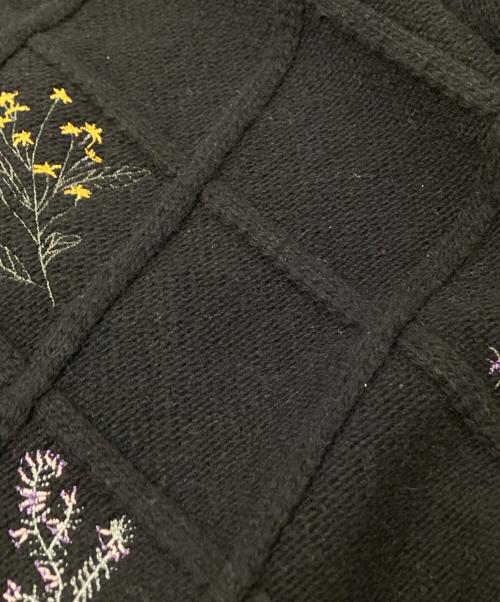 Ameri（アメリ）Ameri (アメリ) FLOWER EMBROIDERY CARDIGAN ブラック サイズ:Mの古着・服飾アイテム