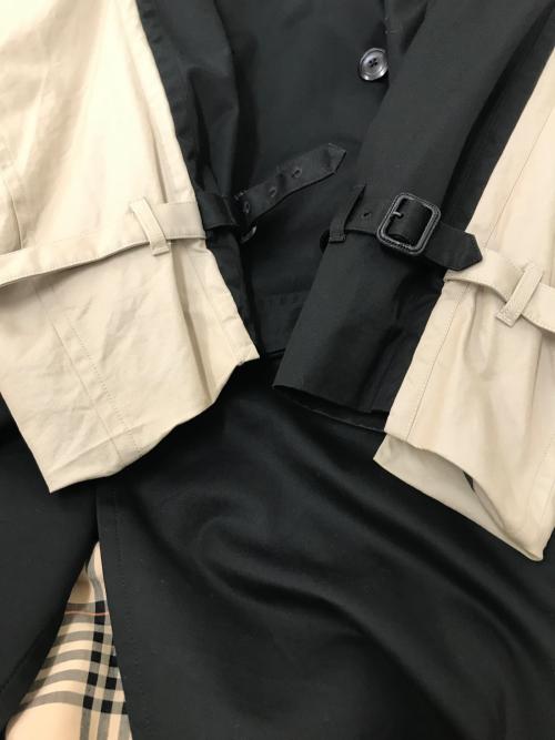 Maison MIHARA YASUHIRO（メゾン ミハラ ヤスヒロ）Maison MIHARA YASUHIRO (メゾン ミハラ ヤスヒロ) W-Sleeve Docking Coat ブラック×ベージュ サイズ:46の古着・服飾アイテム