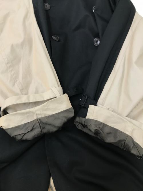 Maison MIHARA YASUHIRO（メゾン ミハラ ヤスヒロ）Maison MIHARA YASUHIRO (メゾン ミハラ ヤスヒロ) W-Sleeve Docking Coat ブラック×ベージュ サイズ:46の古着・服飾アイテム