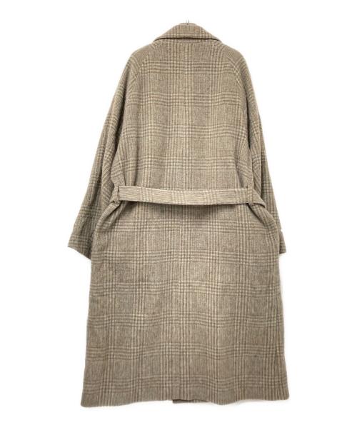MAISON SPECIAL（メゾンスペシャル）MAISON SPECIAL (メゾンスペシャル) ウールチェックオーバーロングコート ベージュ×ブラウン サイズ:01の古着・服飾アイテム