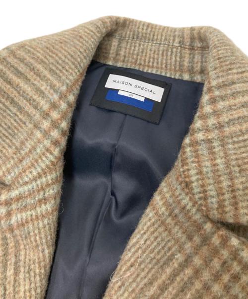 MAISON SPECIAL（メゾンスペシャル）MAISON SPECIAL (メゾンスペシャル) ウールチェックオーバーロングコート ベージュ×ブラウン サイズ:01の古着・服飾アイテム