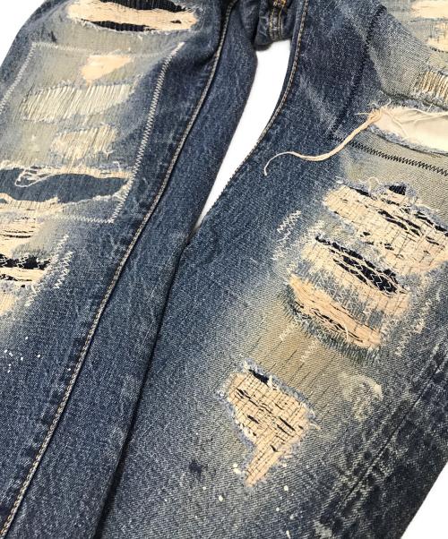 BURGUS PLUS（バーガスプラス）BURGUS PLUS (バーガスプラス) ダメージデニムパンツ インディゴ サイズ:33の古着・服飾アイテム