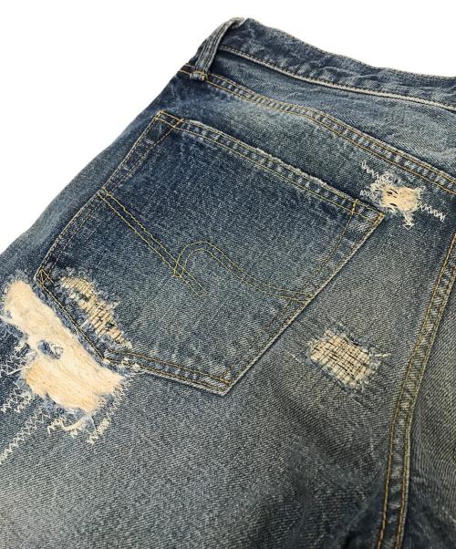 BURGUS PLUS（バーガスプラス）BURGUS PLUS (バーガスプラス) ダメージデニムパンツ インディゴ サイズ:33の古着・服飾アイテム