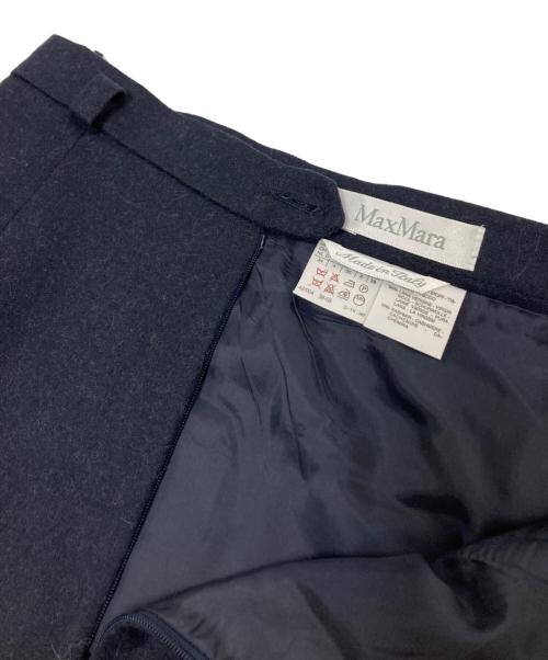 MaxMara（マックスマーラ）MaxMara (マックスマーラ) ウールカシミアスカート ネイビー サイズ:38の古着・服飾アイテム