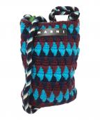 MARNIマルニ）の古着「チェスボード ショルダーバッグ」｜ブラウン×ブルー