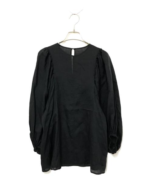 Spick and Span（スピックアンドスパン）Spick and Span (スピックアンドスパン) ボリュームスリーブラミーブラウス ブラック サイズ:Fの古着・服飾アイテム