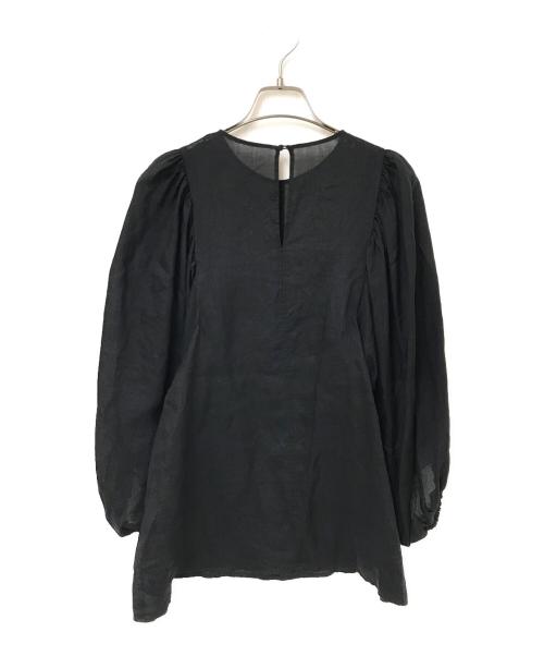 Spick and Span（スピックアンドスパン）Spick and Span (スピックアンドスパン) ボリュームスリーブラミーブラウス ブラック サイズ:Fの古着・服飾アイテム