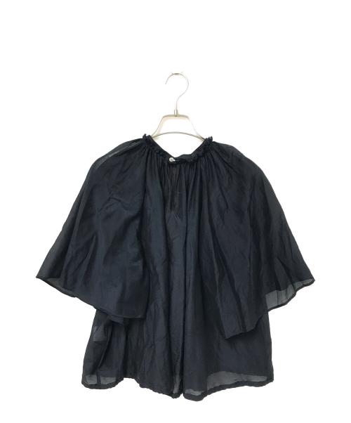 TOMORROW LAND collection（トゥモローランドコレクション）TOMORROW LAND collection (トゥモローランドコレクション) コットンシルク ワイドスリーブブラウス ネイビー サイズ:36の古着・服飾アイテム