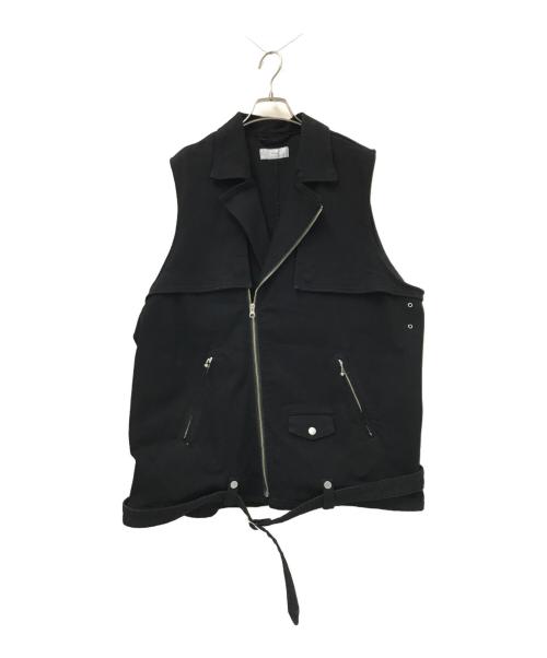 ADRER（アドラー）ADRER (アドラー) デニムライダースジレベスト ブラック サイズ:Sの古着・服飾アイテム