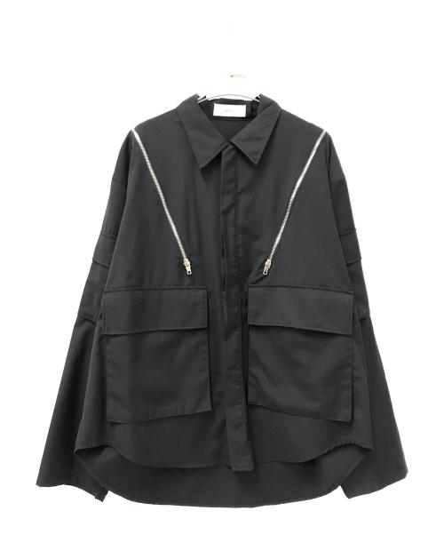 ADRER（アドラー）ADRER (アドラー) ジップデザインシャツジャケット ブラック サイズ:Sの古着・服飾アイテム