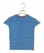 PLEATS PLEASEプリーツプリーズ）の古着「プリーツブラウス」｜ブルー×ホワイト