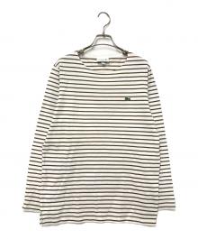 LACOSTE（ラコステ）の古着「ボーダーカットソー」｜ブラウン×ホワイト