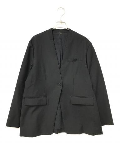 極美品 ローレン 2.3万円 スリットスリーブ ノーカラー ジャケット 黒 F 中古・古着通販】Mila Owen (ミラオーウェン) スリットスリーブノー
