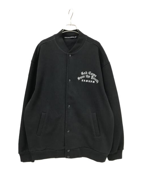 KRHYME DENIM（クライムデニム）KRHYME DENIM (クライムデニム) 刺繍スタジャン ブラック サイズ:XLの古着・服飾アイテム