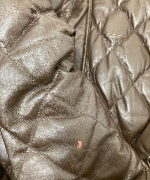 KRHYME DENIM（クライムデニム）KRHYME DENIM (クライムデニム) キルティングレザーダウンジャケット ブラウン サイズ:4XLの古着・服飾アイテム