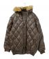 KRHYME DENIM（クライムデニム）の古着「キルティングレザーダウンジャケット」｜ブラウン