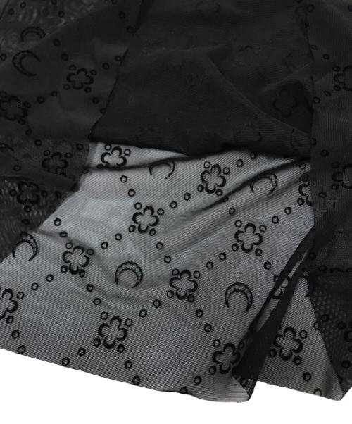 MARINE SERRE（マリーンセル）MARINE SERRE (マリーンセル) モノグラムフロックメッシュトップ ブラック サイズ:Lの古着・服飾アイテム