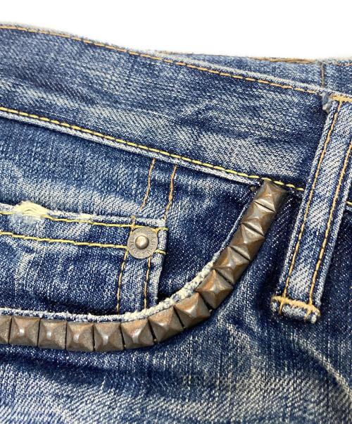 Hysteric Glamour（ヒステリックグラマー）Hysteric Glamour (ヒステリックグラマー) ダメージデニムパンツ インディゴ サイズ:Mの古着・服飾アイテム