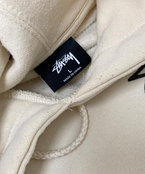 stussy（ステューシー）stussy (ステューシー) DOT COLLAGE HOODIE ベージュ サイズ:Lの古着・服飾アイテム