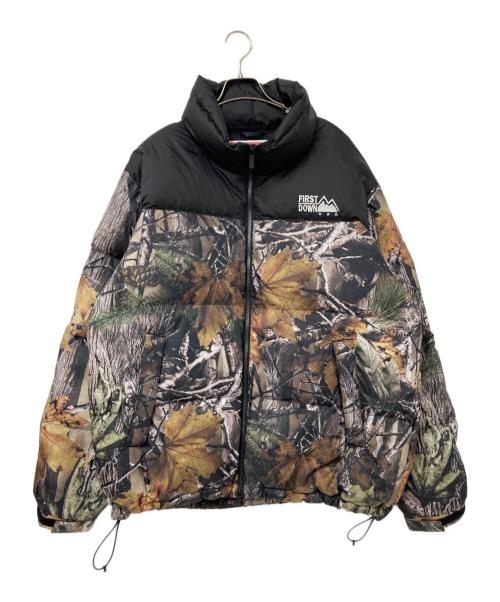 FIRST DOWN（ファーストダウン）FIRST DOWN (ファーストダウン) カモ柄ダウンジャケット オリーブ サイズ:XLの古着・服飾アイテム