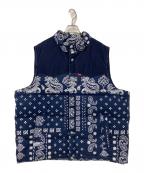 LEVI'Sリーバイス）の古着「ペイズリー柄ダウンベスト」｜ネイビー