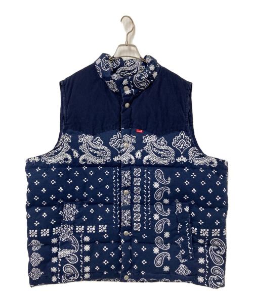 LEVI'S（リーバイス）LEVI'S (リーバイス) ペイズリー柄ダウンベスト ネイビー サイズ:XLの古着・服飾アイテム