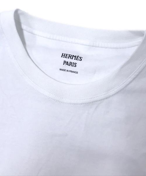 HERMES（エルメス）HERMES (エルメス) Hロゴ刺繍半袖ワンピース ホワイト サイズ:38の古着・服飾アイテム