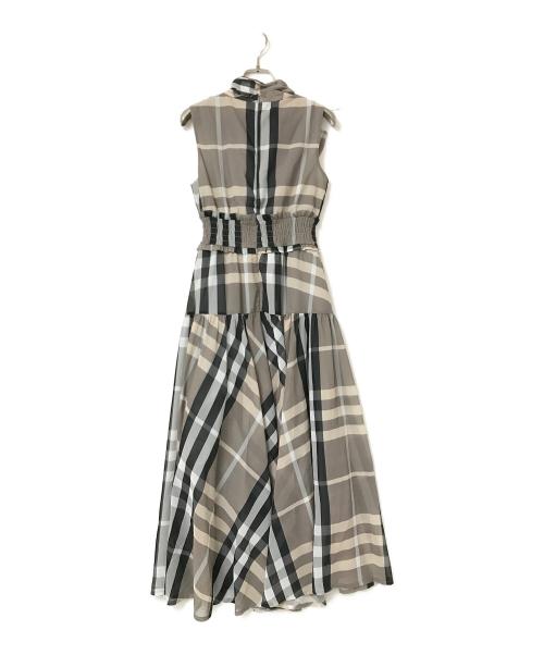 An MILLE（アンミール）An MILLE (アンミール) ビックチェックリボンワンピース ベージュ×ブラック サイズ:下記参照の古着・服飾アイテム