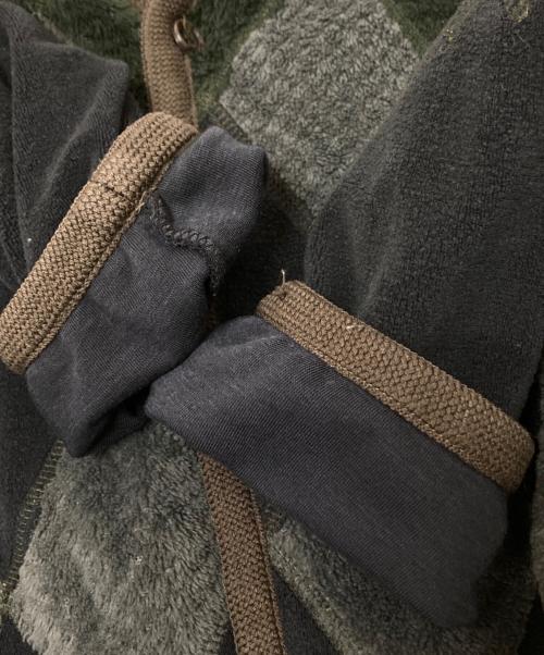 BURLAP OUTFITTER（バーラップアウトフィッター）BURLAP OUTFITTER (バーラップアウトフィッター) フリースカーディガン グレー×グリーン サイズ:Lの古着・服飾アイテム