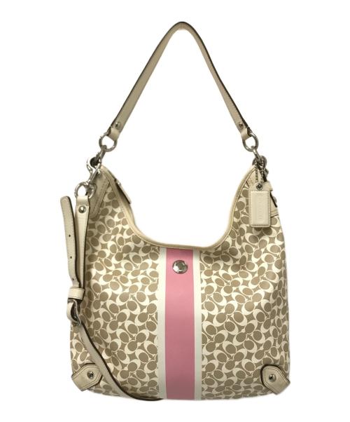 COACH（オールドコーチ）COACH (コーチ) 2WAYショルダーバッグ アイボリー×ベージュ サイズ:下記参照の古着・服飾アイテム