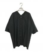 pas de calaisパドカレ）の古着「サークルエンブロイダリー刺繍ブラウス」｜ブラック