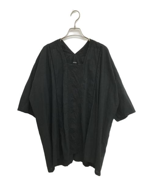 pas de calais（パドカレ）pas de calais (パドカレ) サークルエンブロイダリー刺繍ブラウス ブラック サイズ:36の古着・服飾アイテム