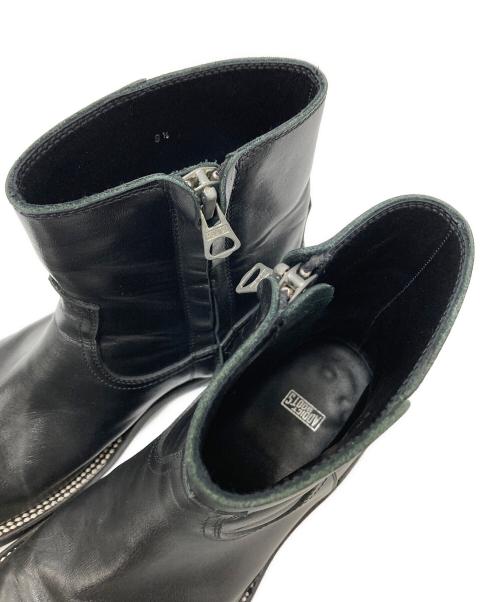 ADDICT BOOTS（アディクト ブーツ）ADDICT BOOTS (アディクト ブーツ) ホースハイドジップウエスタンブーツ ブラック サイズ:8 1/2の古着・服飾アイテム