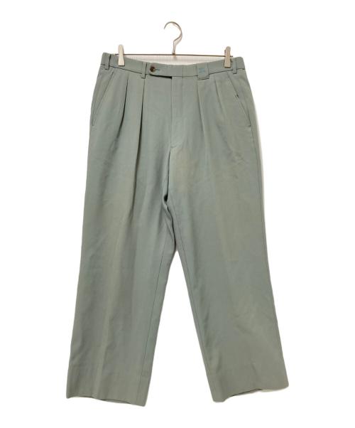Burberry's（バーバリー）Burberry's (バーバリーズ) 2タックウールパンツ グリーン サイズ:88の古着・服飾アイテム