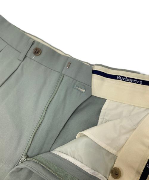 Burberry's（バーバリー）Burberry's (バーバリーズ) 2タックウールパンツ グリーン サイズ:88の古着・服飾アイテム