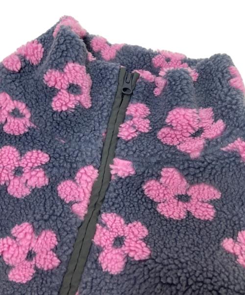 ELLE girl（エルガール）ELLE girl (エルガール) フラワーボアブルゾン グレー×ピンク サイズ:Fの古着・服飾アイテム