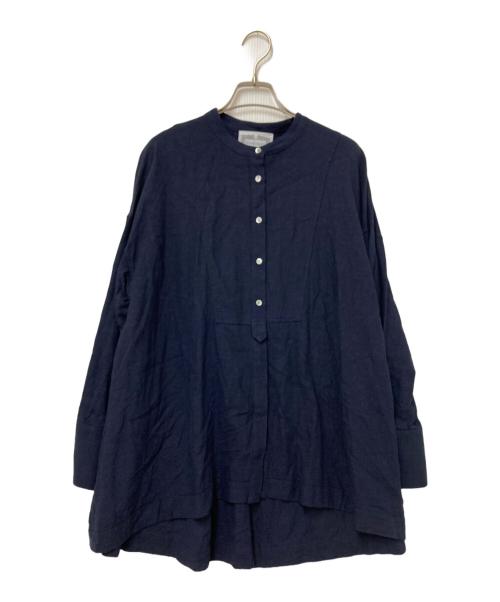 BEARDSLEY（ビアズリー）BEARDSLEY (ビアズリー) リネン混ブザムシャツ ネイビー サイズ:Fの古着・服飾アイテム