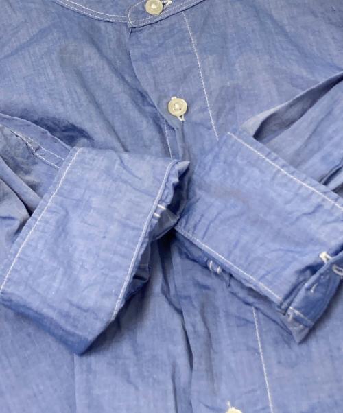 CIOTA（シオタ）CIOTA (シオタ) スビンコットンタイプライターバンドカラーシャツ ブルー サイズ:5の古着・服飾アイテム