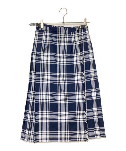 O'NEIL OF DUBLIN（オニールオブダブリン）O'NEIL OF DUBLIN (オニールオブダブリン) チェックラップスカート ネイビー サイズ:US:8の古着・服飾アイテム