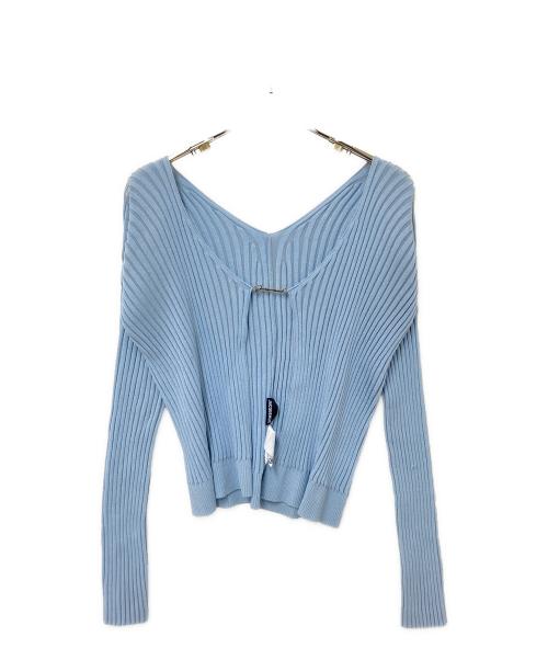 jacquemus（ジャックムス）jacquemus (ジャックムス) リブニットカーディガン ブルー サイズ:40の古着・服飾アイテム