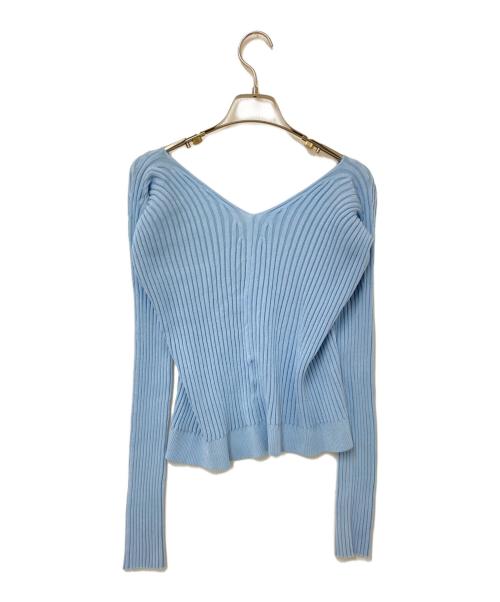 jacquemus（ジャックムス）jacquemus (ジャックムス) リブニットカーディガン ブルー サイズ:40の古着・服飾アイテム