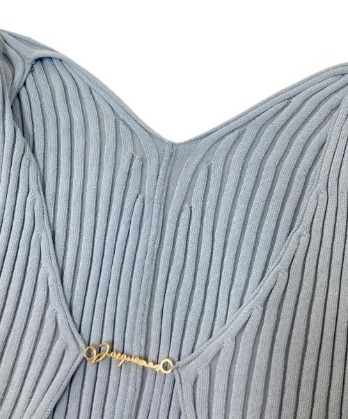 jacquemus（ジャックムス）jacquemus (ジャックムス) リブニットカーディガン ブルー サイズ:40の古着・服飾アイテム