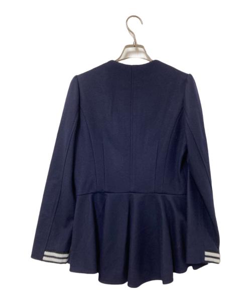 BORDERS at BALCONY（ボーダーズアットバルコニー）BORDERS at BALCONY (ボーダーズアットバルコニー) WOOL PEPLUM JACKET ネイビー サイズ:38 未使用品の古着・服飾アイテム