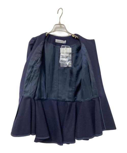 BORDERS at BALCONY（ボーダーズアットバルコニー）BORDERS at BALCONY (ボーダーズアットバルコニー) WOOL PEPLUM JACKET ネイビー サイズ:38 未使用品の古着・服飾アイテム