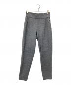 BORDERS at BALCONYボーダーズアットバルコニー）の古着「パネルボーダー テーパードウールパンツ」｜グレー