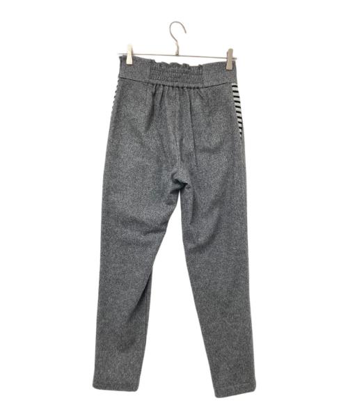 BORDERS at BALCONY（ボーダーズアットバルコニー）BORDERS at BALCONY (ボーダーズアットバルコニー) パネルボーダー テーパードウールパンツ グレー サイズ:36の古着・服飾アイテム