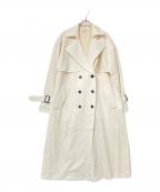 moussyマウジー）の古着「LOOSE DRAPE トレンチコート」｜アイボリー