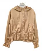 ANAYIアナイ）の古着「サテンフーデッドジャケット」｜ゴールド